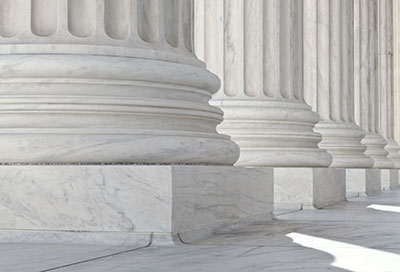 Row of columns outside of a government building